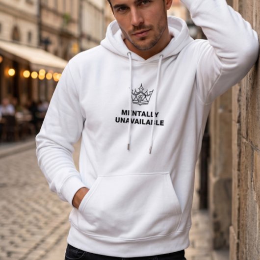 Mentaal Onbeschikbare Hoodie Wit