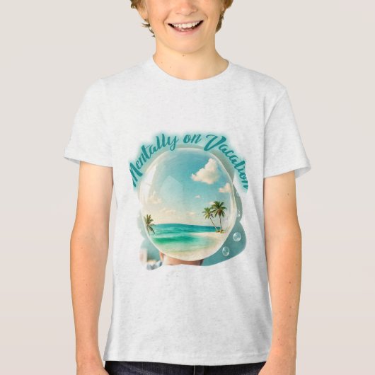 mentaal op vakantie ontwerp Tri-Blend shirt (Voorkant)