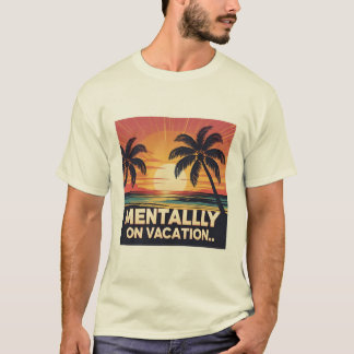 Mentaal op vakantie Retro Summer T-shirt