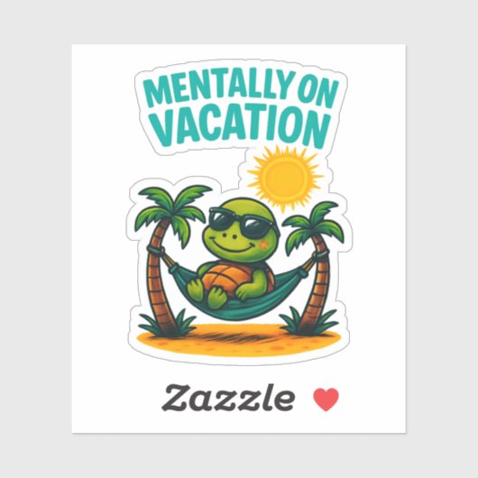 Mentaal op vakantie Sticker (Vel)