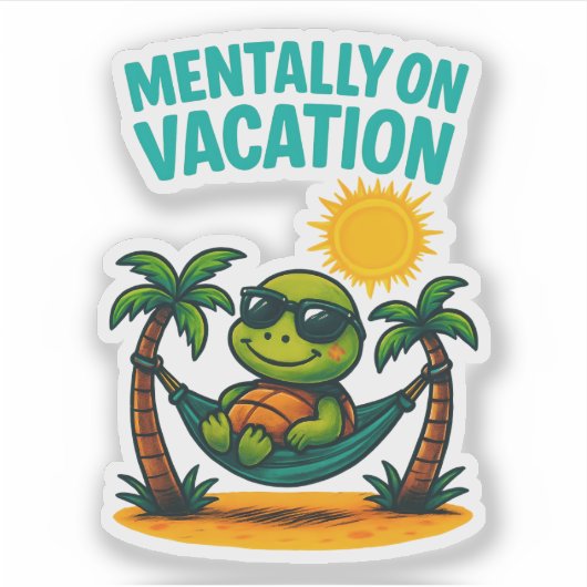 Mentaal op vakantie Sticker (Voorkant)