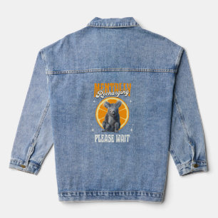 Mentaal Opladende Koala Introvert Stemming Ontwerp Denim Jacket