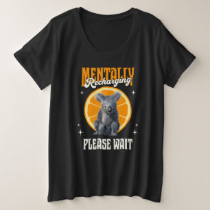 Mentaal Opladende Koala Introvert Stemming Ontwerp Grote Maat T-shirt