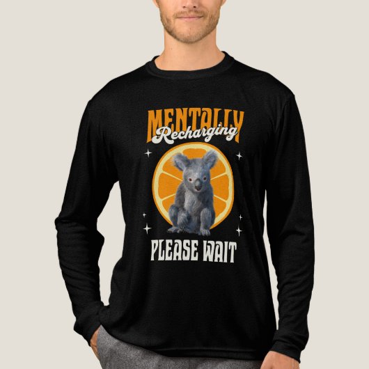 Mentaal Opladende Koala Introvert Stemming Ontwerp Tri-Blend Shirt (Voorkant volledig)