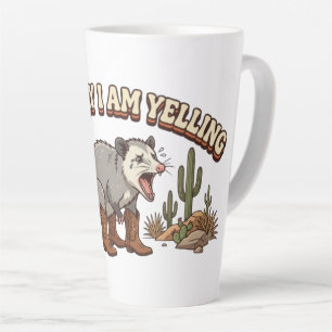 Mentaal Schreeuw Ik Grappige Cowboy Opossum Latte Mok