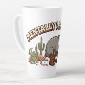 Mentaal Schreeuw Ik Grappige Cowboy Opossum Latte Mok (Linkerhoek)