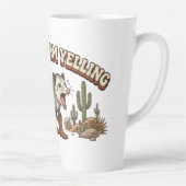 Mentaal Schreeuw Ik Grappige Cowboy Opossum Latte Mok (Rechts)