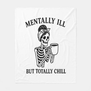 Mentaal ziek, maar totaal relaxed Halloween Fleece Deken
