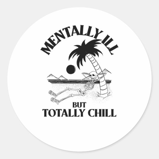 Mentaal zieke maar totaal koude Sticker (Voorkant)