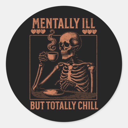 Mentaal zieke maar totaal koude Sticker 6 (Voorkant)