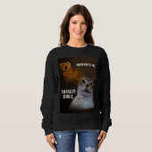 Mentaal zieke volledig chill kat meme vrouwen trui (Voorkant volledig)