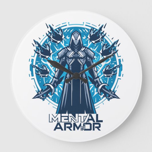Mental Armor - Hoodie Warrior Figuur Grote Klok (Voorkant)