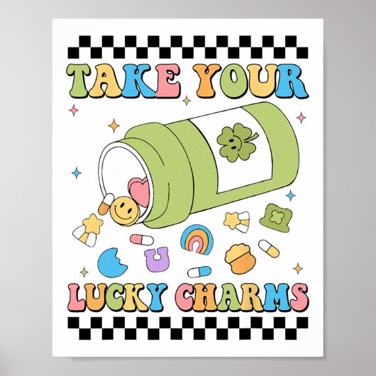 Mental Awareness Take Your Lucky Charm Pills Healt Poster (Voorkant)