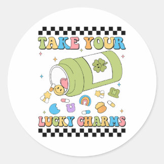 Mental Awareness Take Your Lucky Charm Pills Healt Ronde Sticker