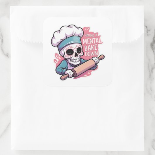 "Mental Bake Down" Skull Baker Stickers - Grappig (Tas)