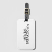 Mental Breakdown Aesthetic Typography Bagagelabel (Voorkant (verticaal))