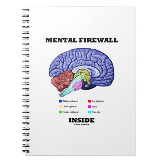 Mental Firewall in Humor met anatomische hersenen Notitieboek (Voorkant)