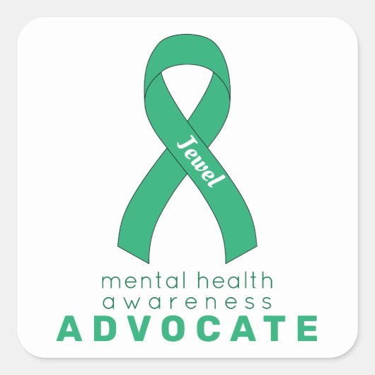 Mental Health Advocate White Square Sticker (Voorkant)