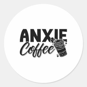 Mental Health Anxie Coffee Awareness Anxiety Anxie Ronde Sticker
