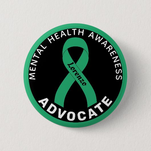 Mental Health Awareness Advocate Black Button (Voorkant)