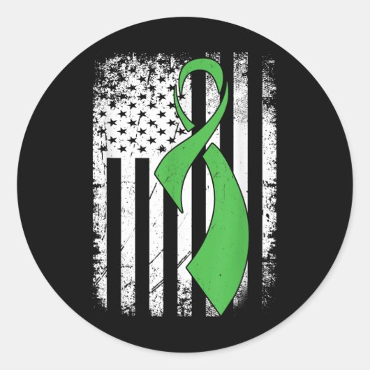 Mental Health Awareness American Flag Distress Ronde Sticker (Voorkant)