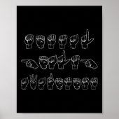 Mental Health Awareness ASL Sign Language Hand Mu Poster (Voorkant)