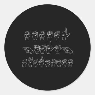 Mental Health Awareness ASL Sign Language Hand Mu Ronde Sticker