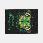 Mental Health Awareness Butterfly Green Ribbon Fleece Deken (Voorkant (Horizontaal))