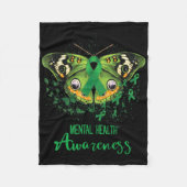 Mental Health Awareness Butterfly Green Ribbon Fleece Deken (Voorkant)