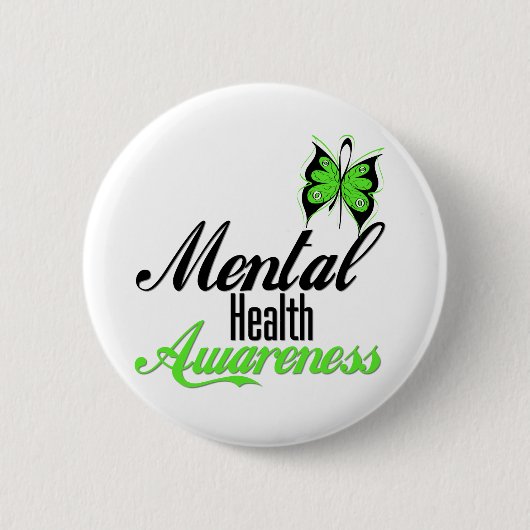 Mental Health Awareness Butterfly Ronde Button 5,7 Cm (Voorkant)