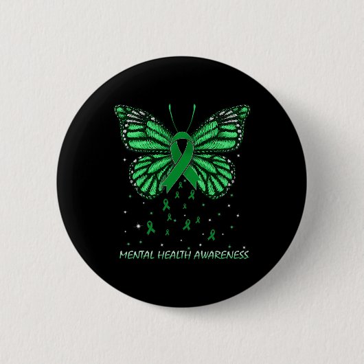Mental Health Awareness Butterfly Ronde Button 5,7 Cm (Voorkant)