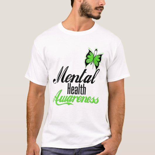 Mental Health Awareness Butterfly T-shirt (Voorkant)
