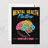 Mental Health Awareness Colorful Brain Briefkaart (Voorkant / Achterkant)