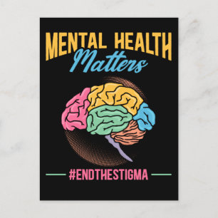 Mental Health Awareness Colorful Brain Briefkaart