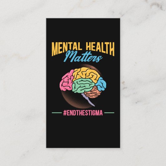 Mental Health Awareness Colorful Brain Visitekaartje (Voorkant)