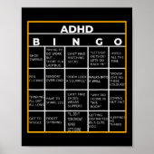 Mental Health Awareness Day ADHD Bingo Fun Gift Poster (Voorkant)