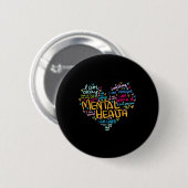 Mental Health Awareness Depression Pullover Heart Ronde Button 5,7 Cm (Voorkant /achterkant)