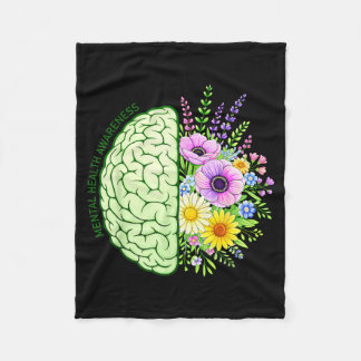 Mental Health Awareness Floral Kindness Support Fleece Deken