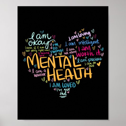 Mental Health Awareness geeft Depressie Poster (Voorkant)