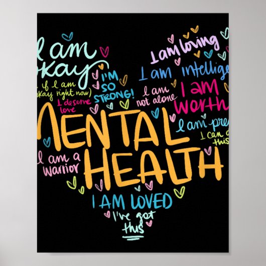 Mental Health Awareness geeft Depressie Poster (Voorkant)