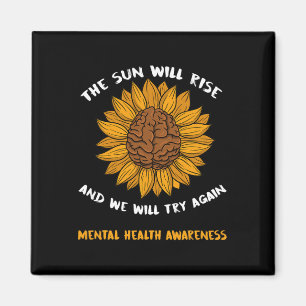 Mental Health Awareness geeft Depressie Zonnebloem Magneet
