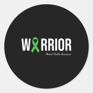 Mental Health Awareness Green Ribbon 2 Ronde Sticker