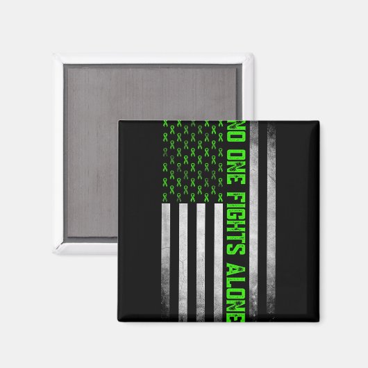 Mental Health Awareness Green Ribbon American Flag Magneet (Voorkant / Achterkant)