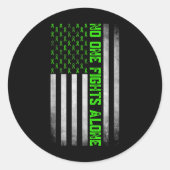 Mental Health Awareness Green Ribbon American Flag Ronde Sticker (Voorkant)