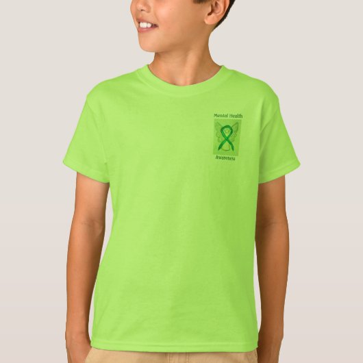 Mental Health Awareness Green Ribbon Angel T-shirt (Voorkant)