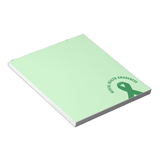 Mental Health Awareness Green Ribbon Notitieblok (Schuin)