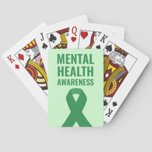 Mental Health Awareness Green Ribbon Pokerkaarten