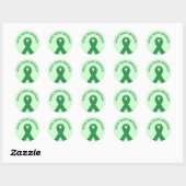 Mental Health Awareness Green Ribbon Ronde Sticker (Vel)