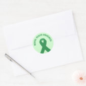 Mental Health Awareness Green Ribbon Ronde Sticker (Envelop)