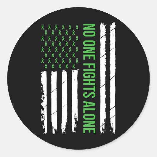 Mental Health Awareness Green Ribbon Ronde Sticker (Voorkant)